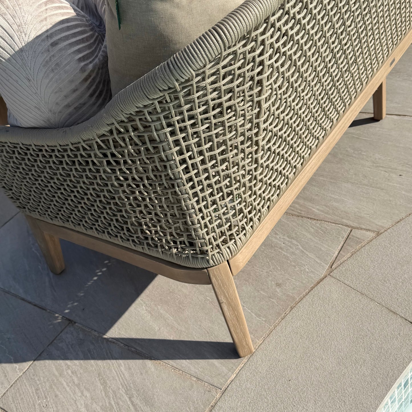 Nova - Summer Corner Sofa Set with Round Coffee Table & Side Table - Beige - LOW STOCK