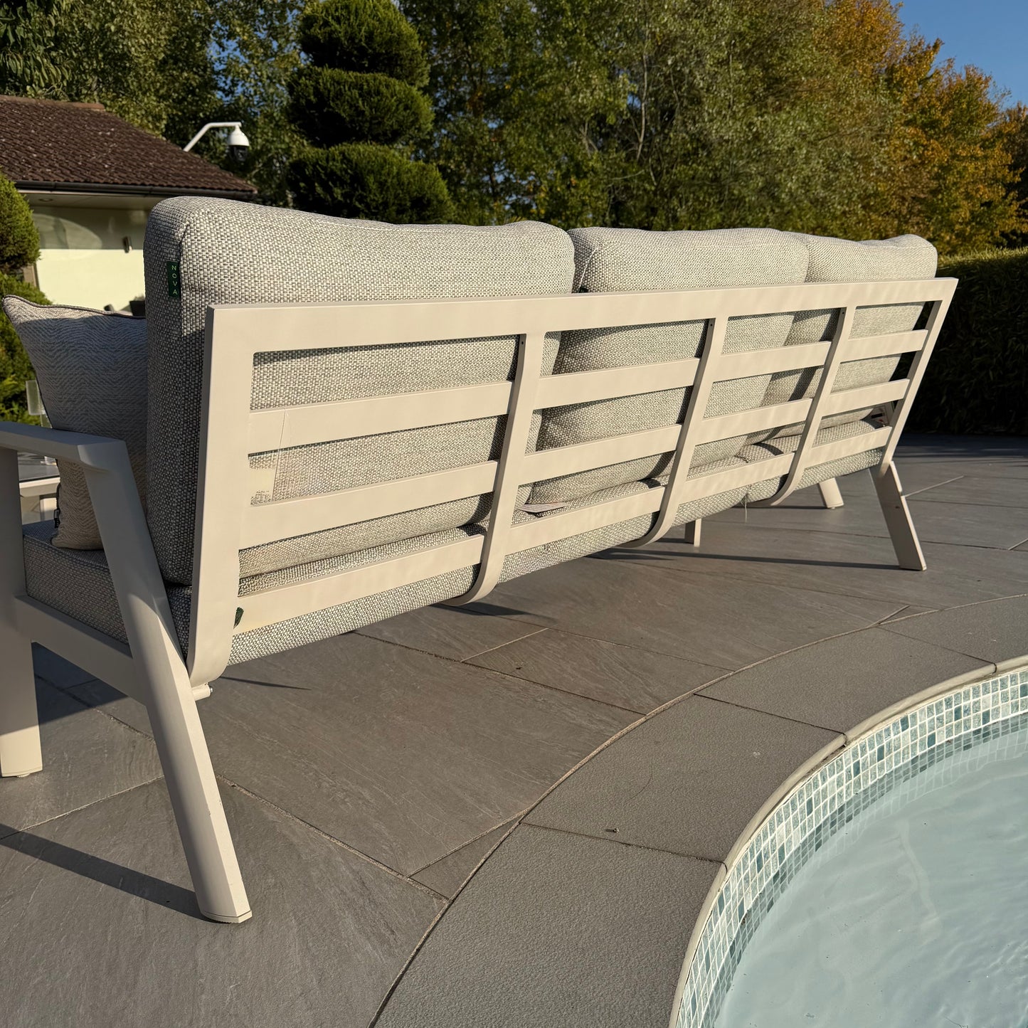 Nova - Phoenix 3 Seater Sofa Set with Rectangular Coffee Table - Pebble