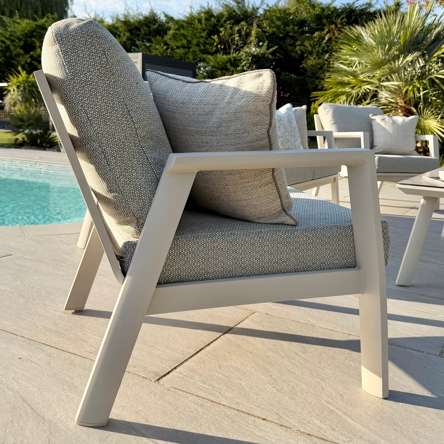 Nova - Phoenix 3 Seater Sofa Set with Rectangular Coffee Table - Pebble