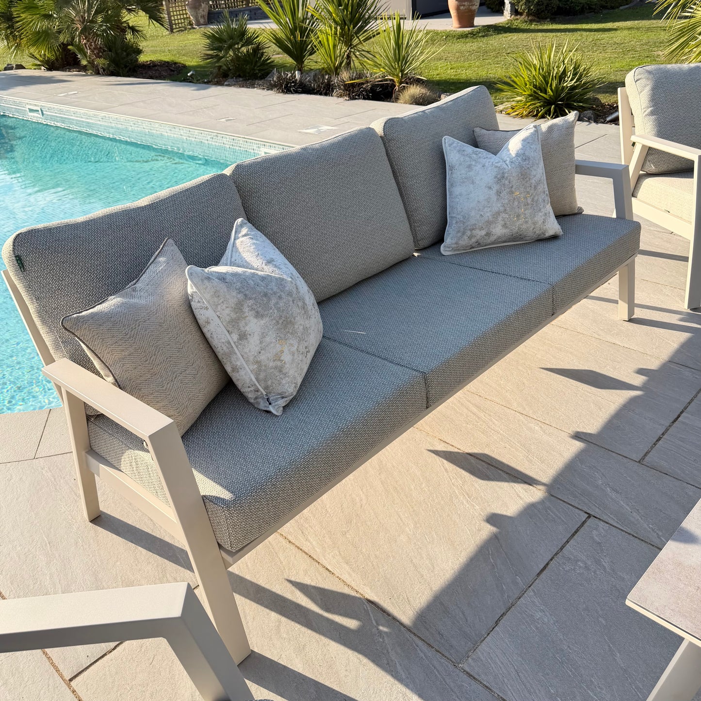 Nova - Phoenix 3 Seater Sofa Set with Rectangular Coffee Table - Pebble