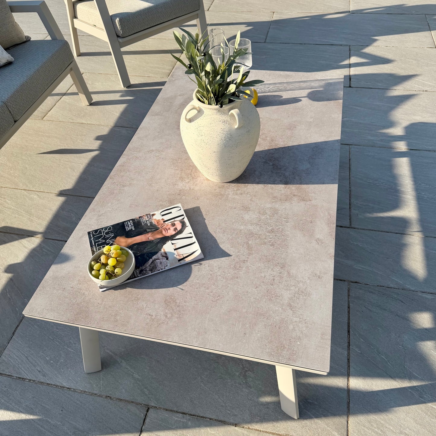 Nova - Phoenix 3 Seater Sofa Set with Rectangular Coffee Table - Pebble