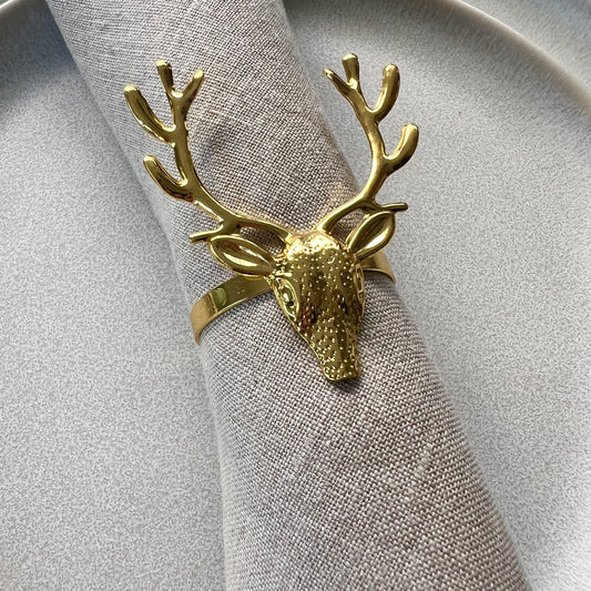 Gold Reindeer Napkin Ring