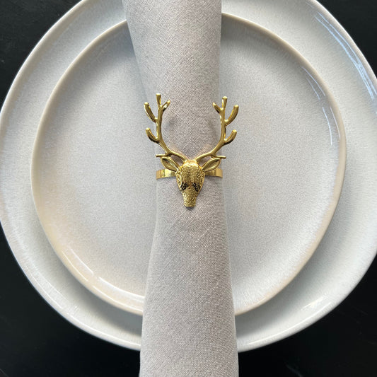 Gold Reindeer Napkin Ring