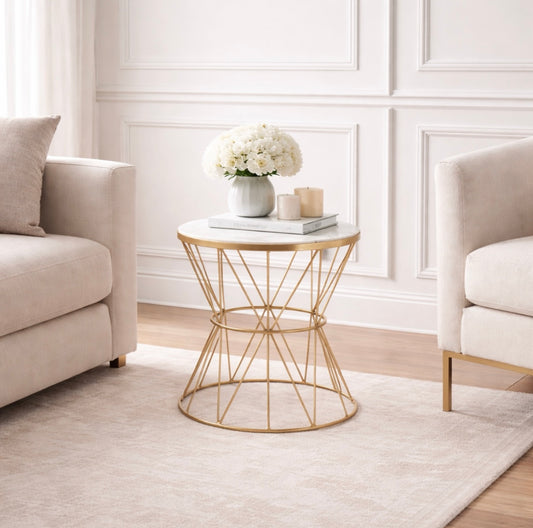 Rene Side Table With Pinched Base