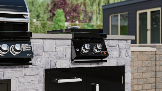 Whistler Grills - Burford Double Built in Propane Side Burner Grill SB3 - Black