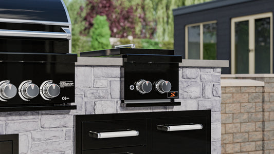 Whistler Grills - Burford Double Built in Propane Side Burner Grill SB5 - Black