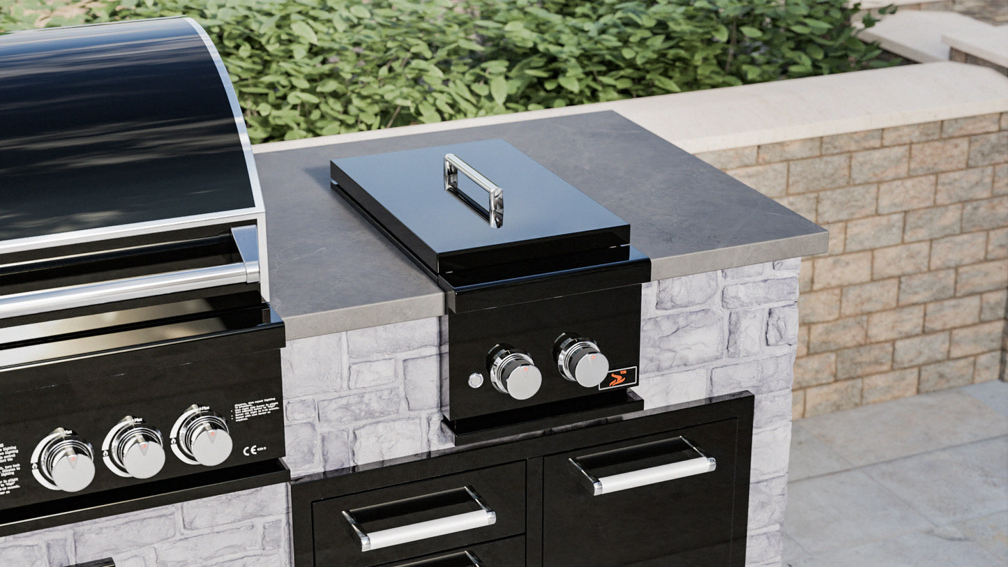 Whistler Grills - Burford Double Built in Propane Side Burner Grill SB5 - Black