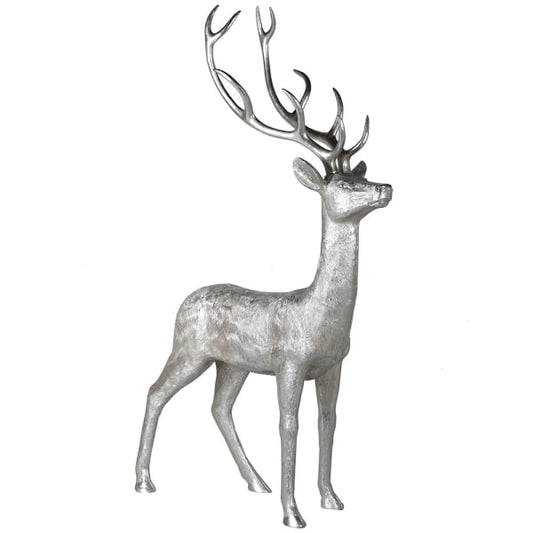 Large Silver Standing Deer