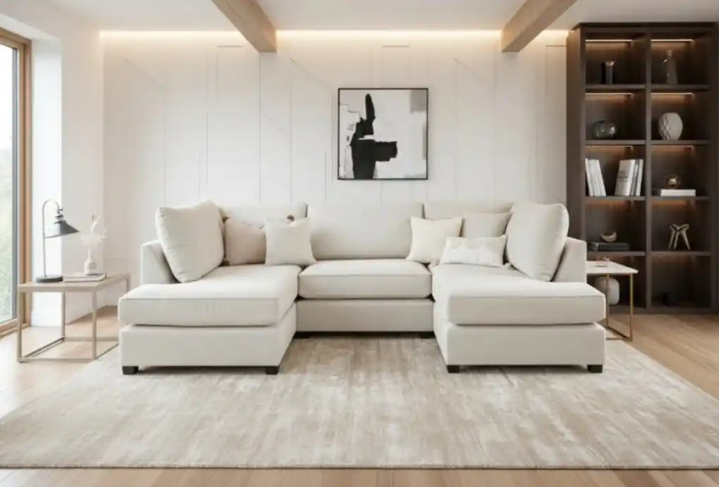 Skyler Classic Sofa Beige U Shape Corner