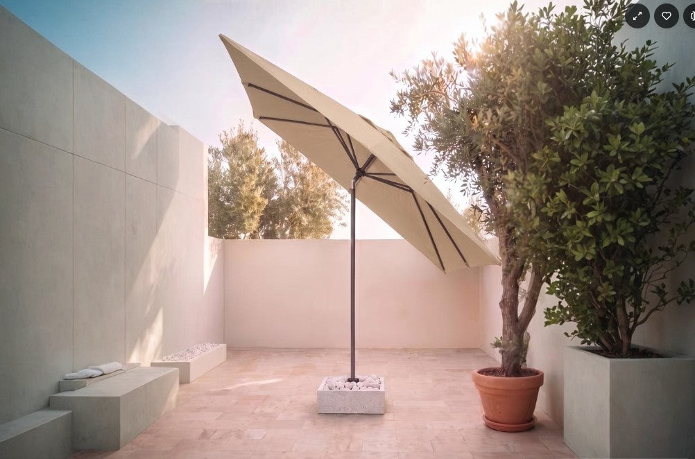 Chimes - Como 3m x 2m Rectangular Crank & Tilt Cantilever Parasol - Beige