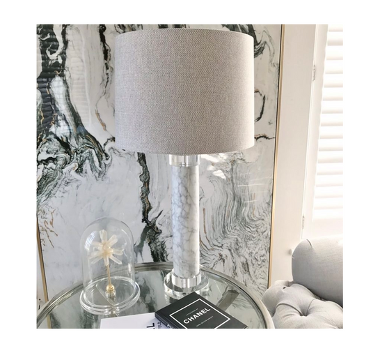 Marble Column Table Lamp