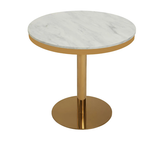 Aruba Round Marble Dining Table With Gold Base