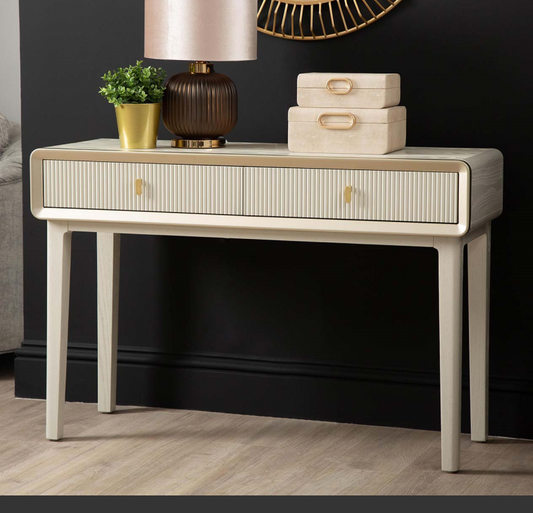 Alohi Cream Elm 2 Drawer Console Table