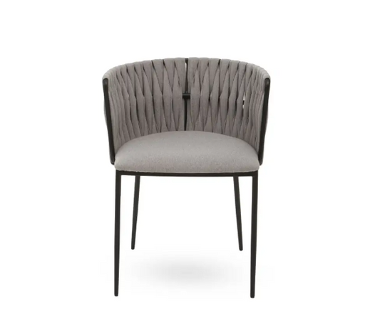 Gisele Grey Dining Chair With Woven Back