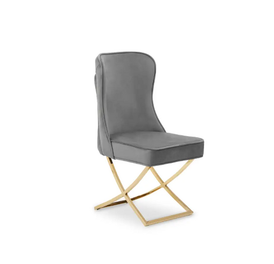 Bardot Button Back Grey Dining Chair