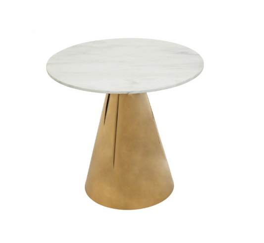 Arcadia White Marble Top Dining Table  In Gold