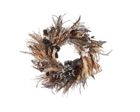 Large Dry Fern and Grass Wreath