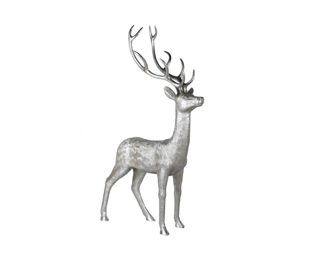 Large Silver Standing Deer