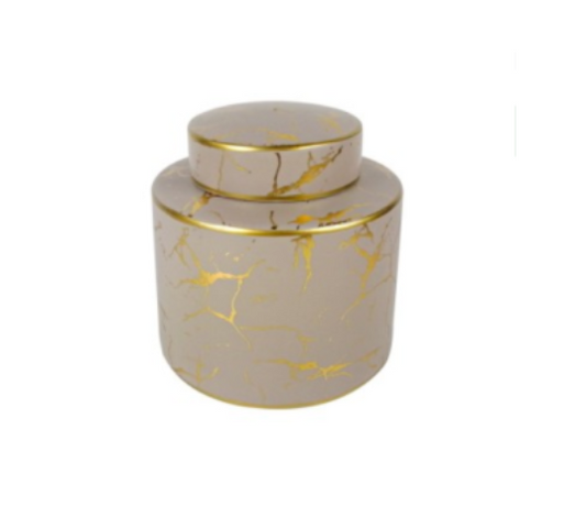 Chimes - Beige and gold crackle jar