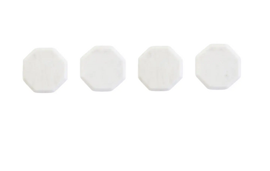 Kindia Set of 4 White Marble Octagonal Coasters