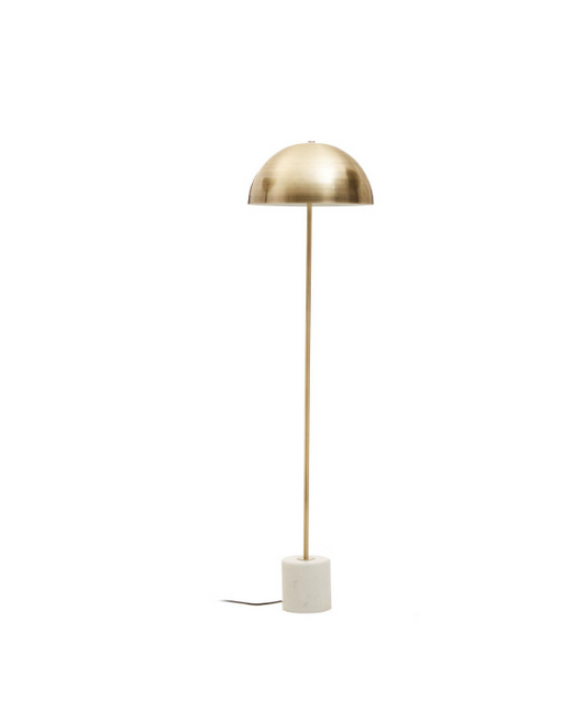 Maddy Floor Lamp in Brushed Brass and Marble Base
