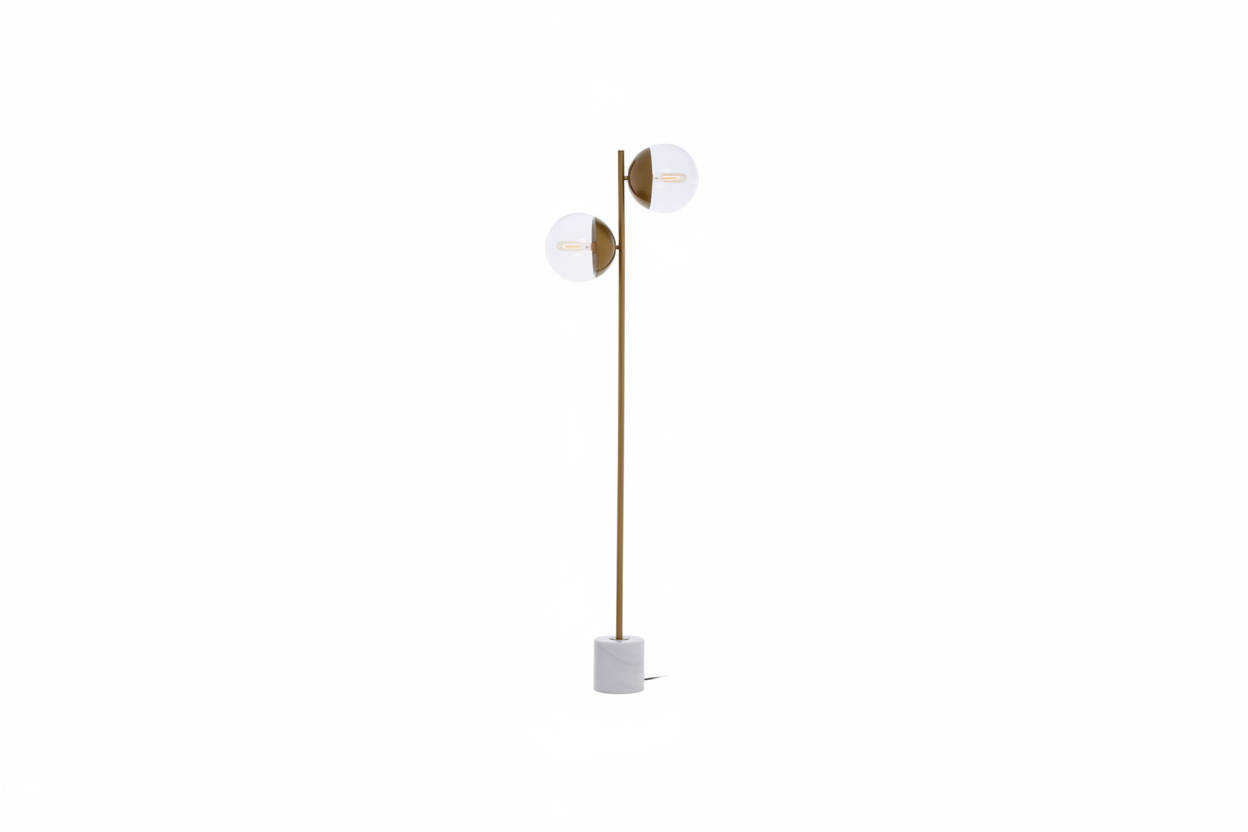 Revel Two Light Gold Finish Floor Lamp