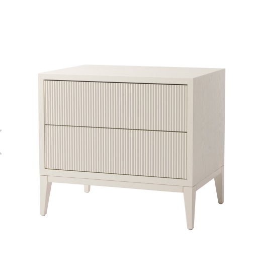 Riva White Finish Wide Bedside Table