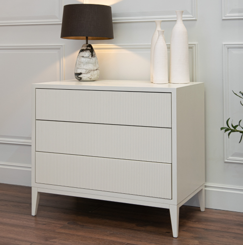 Riva RVA White Finish 3 Drawer Chest