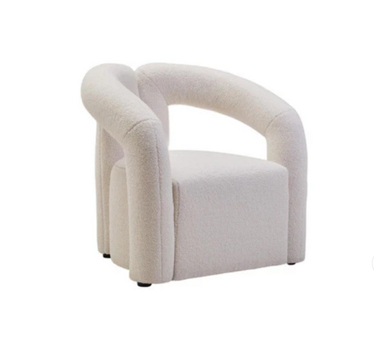 Evana Ivory Boucle Statement Chair