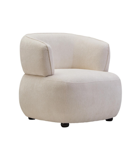 Codie Ivory Chenille Curved Chair