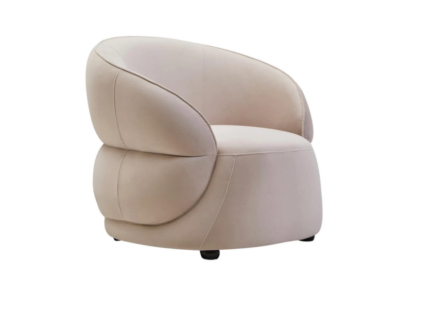 Farrah Stone Velvet Curved Chair