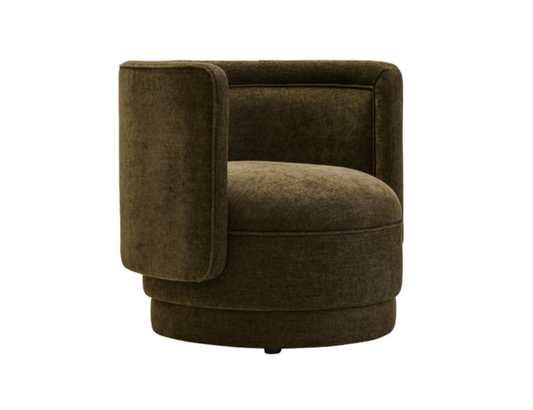 Dante Forest Green Chenille Curved Chair