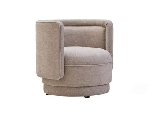 Dante Taupe Chenille Curved Chair