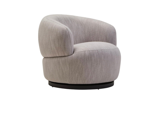 Barca Textured Grey Curved Swivel Chair