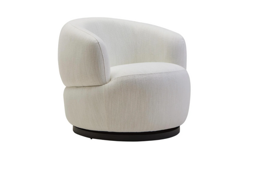 Barca Textured Cream Curved Swivel Chair