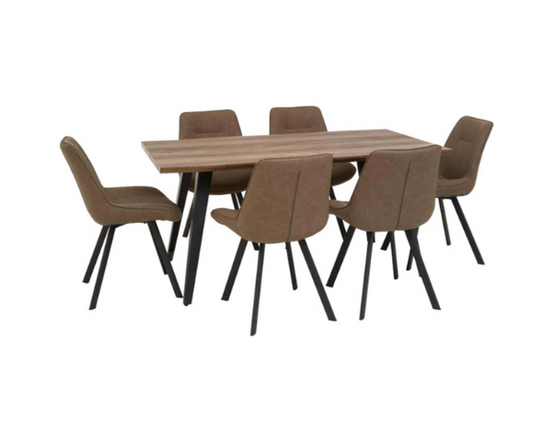 Westfield Brown Dining Table with 6 Chairs Set