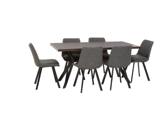 Mavia Rectangle Dining Table with 6 Chairs Set