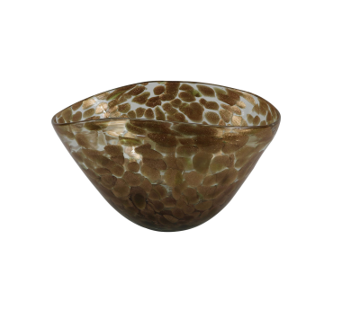 18.5cm Clear and Gold Decorative Handmade Glass