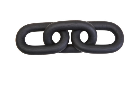 Kyra Black Wood 3 Link Chain Decor