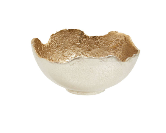 Darcy Small Nickel and Gold Finish Bowl