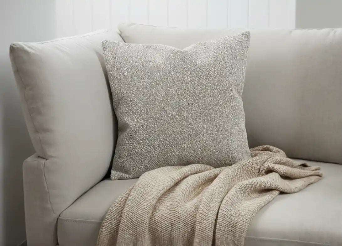 Beige Textured Outdoor Cushion