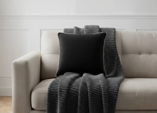 Chimes-Paul Moneypenny Twofaced Black & Cream Cushion 43 x 43