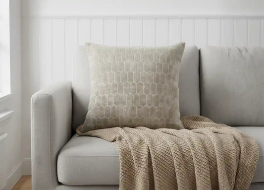 Malini Albie Taupe Cushion