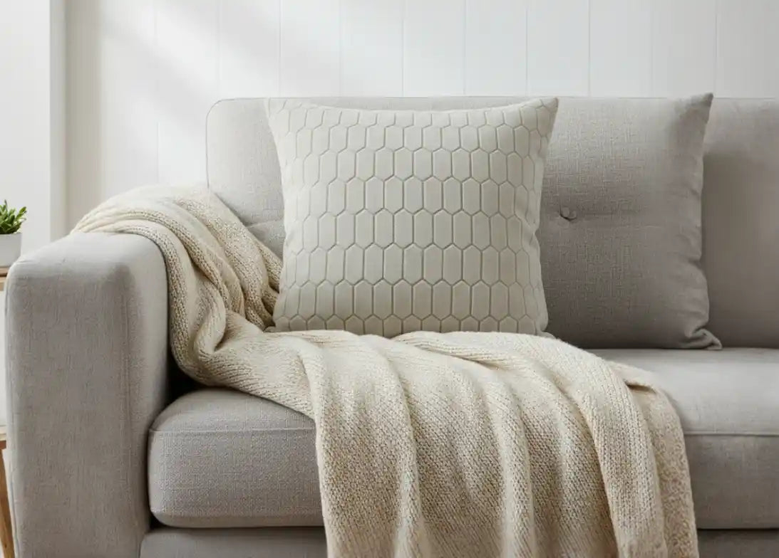 Malini Albie Ivory Cushion 43 x 43