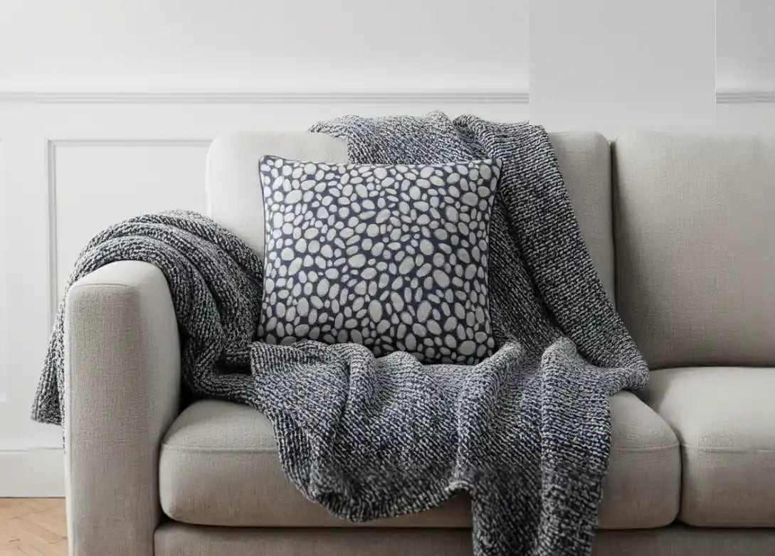 Chimes - Pebbles Blue Cushion 43 x 43