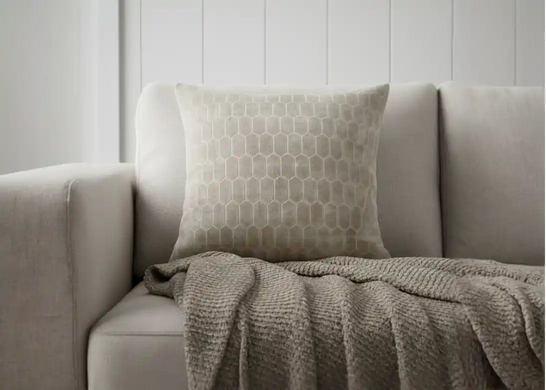Malini Large Albie Taupe Cushion 56 x 56