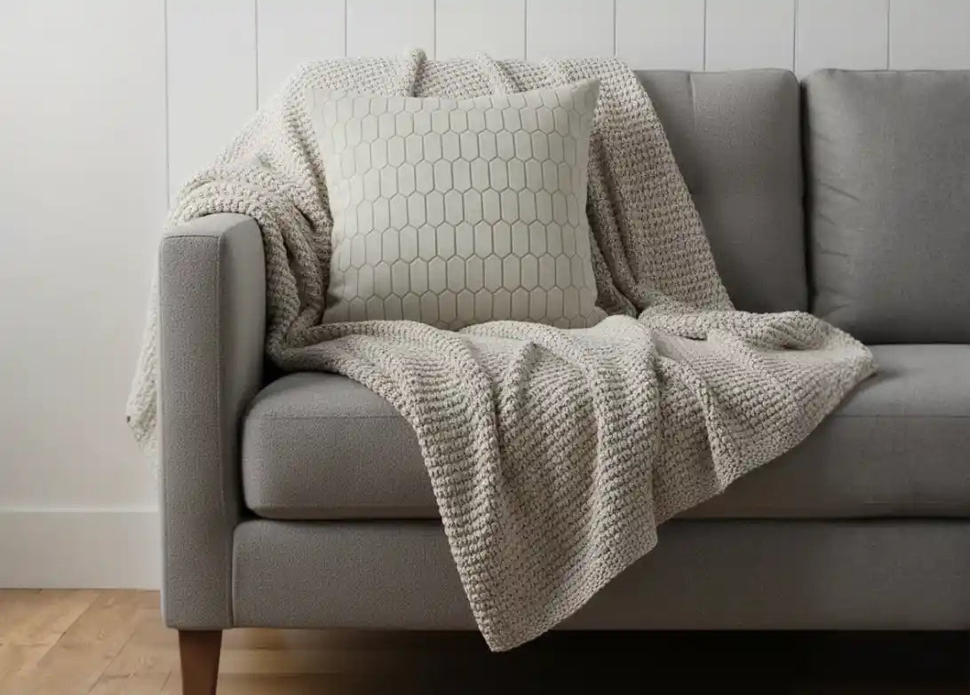 Malini Large Albie Ivory Cushion 56 x 56