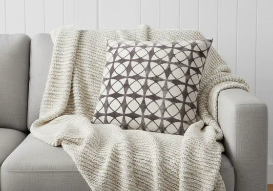 Chimes-Spiral Grey Cushion 56 x 56