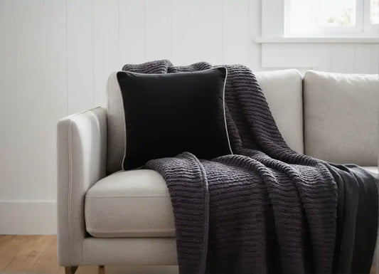 Chimes-Paul Moneypenny Twofaced Black & Cream Cushion 59 x 59