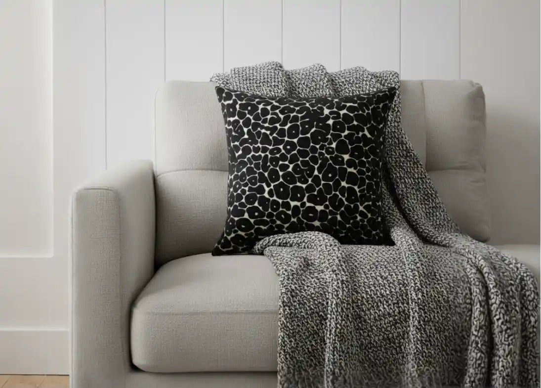 Chimes-Paul Moneypenny Spoton Black Large Cushion 56 x 56